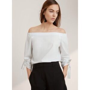 Aritzia Babaton Malik blouse off shoulder 100% cotton White size Medium